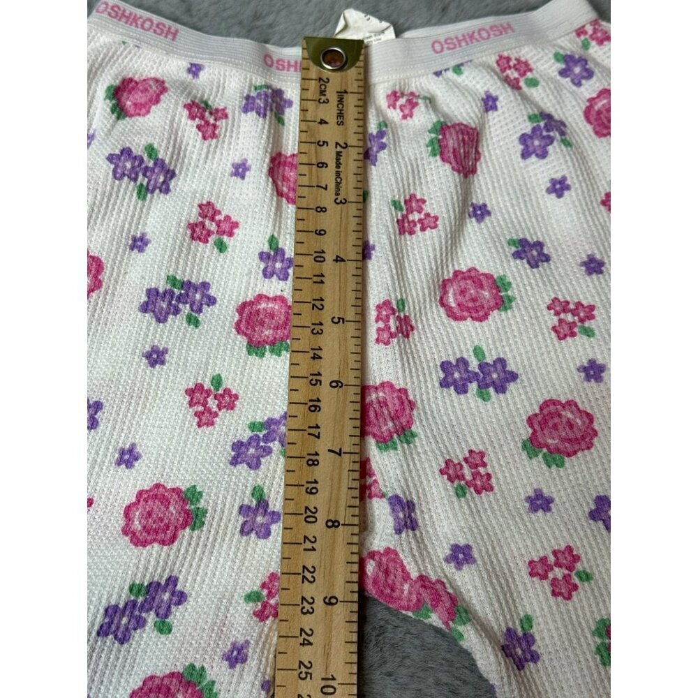 VTG 1990s Oshkosh B'Gosh Thermal Underwear Set Girls 10 Floral - Picture 8 of 12